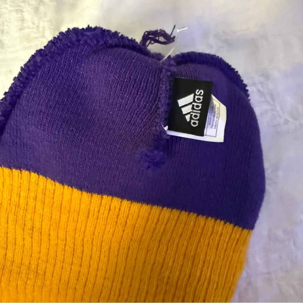 Adidas Kids Purple and Gold Lakers Beanie